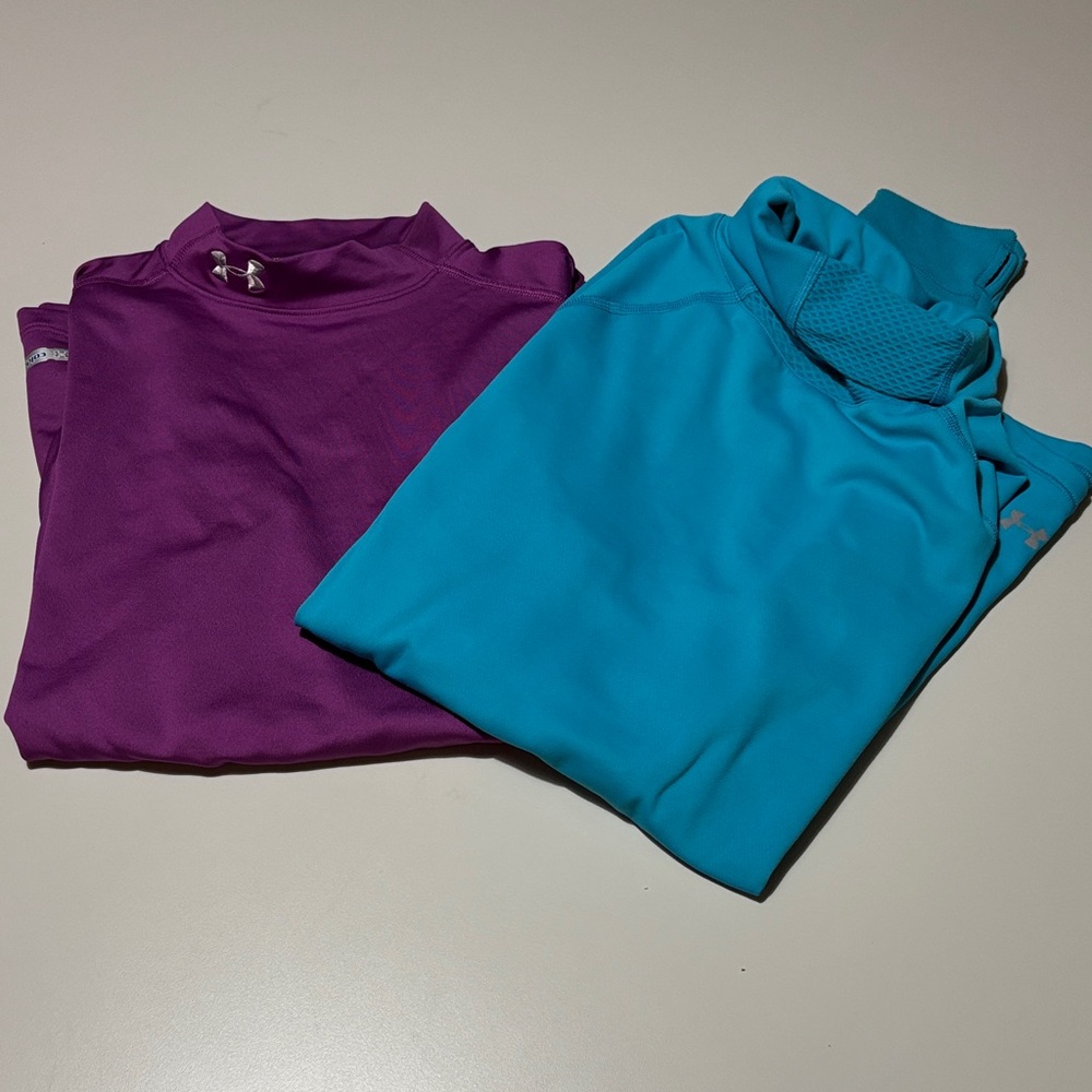 Ladies Purple (L) and Blue (XL) Under Armour thermals